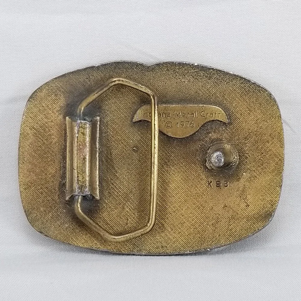Vintage Belt Buckle 1976 Country Music Musician‎ Banjo Guitar USA Made